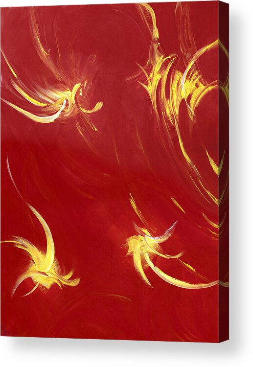 Abstract Acrylic Print featuring the painting Fireworks by Tamara Nelson