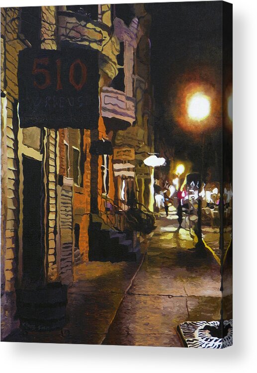 Hudson Acrylic Print featuring the painting Five Ten at Night by Kenneth Young