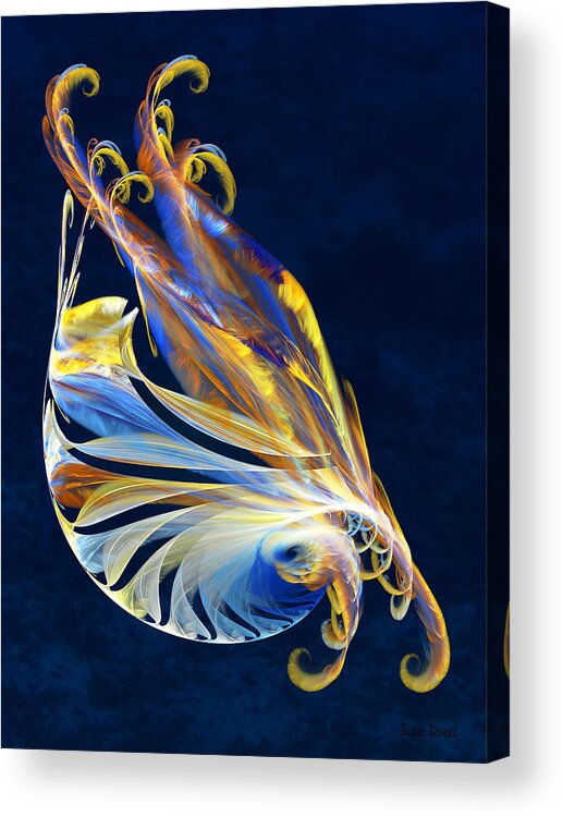 Fractal Acrylic Print featuring the digital art Fractal - Sea Creature by Susan Savad