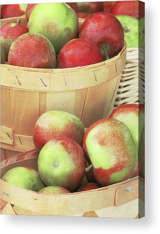 Retail Acrylic Print featuring the photograph Fresh Apples In Wood Baskets by Francois Dion
