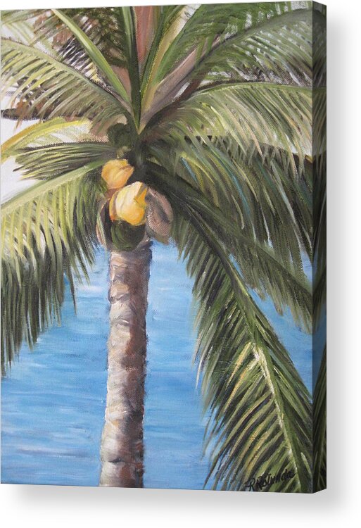Palm Tree Acrylic Print featuring the painting Fruit of the Palm by Roberta Rotunda