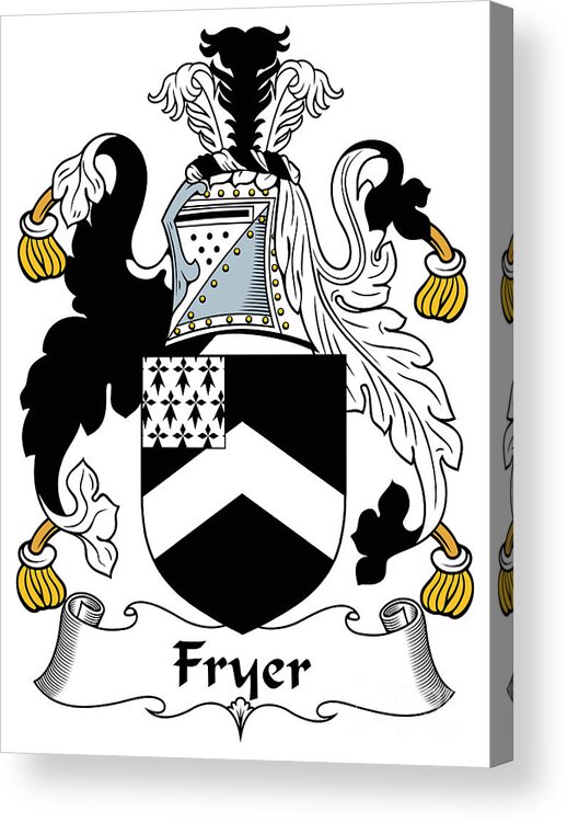 Fryer Acrylic Print featuring the digital art Fryer Coat of Arms Irish by Heraldry