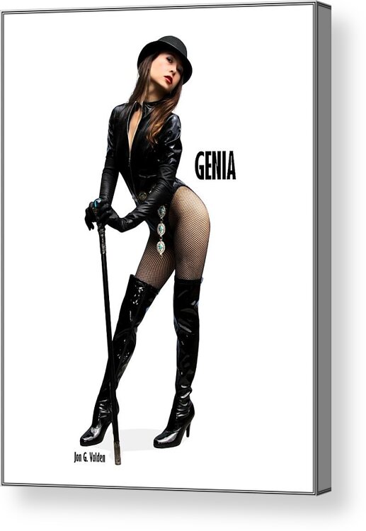 Pinup Acrylic Print featuring the photograph Genia Vgirl PinUp by Jon Volden