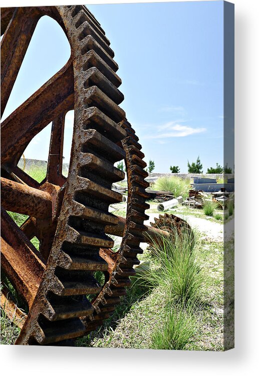 Richard Reeve Acrylic Print featuring the photograph Giant Cog by Richard Reeve