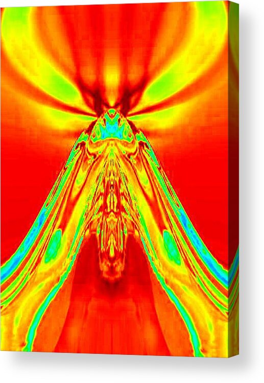 Orange Acrylic Print featuring the digital art Glow by Mary Russell