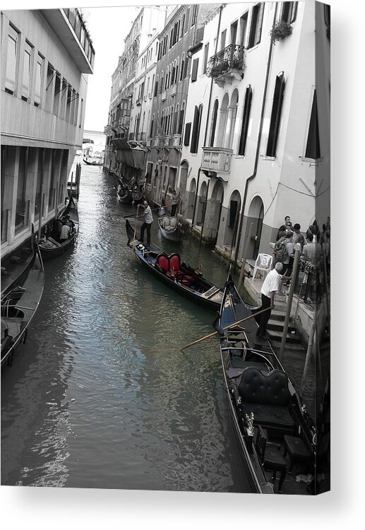Gondolier Acrylic Print featuring the photograph Gondolier by Laurel Best