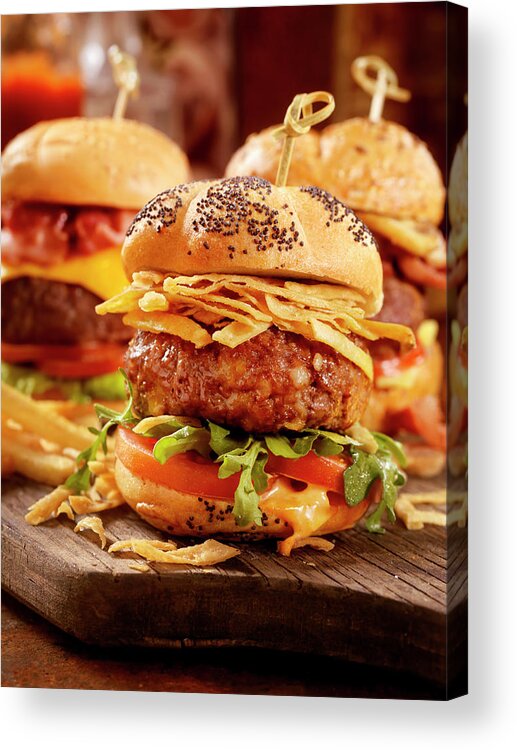 Stout Acrylic Print featuring the photograph Gourmet Sliders by Lauripatterson