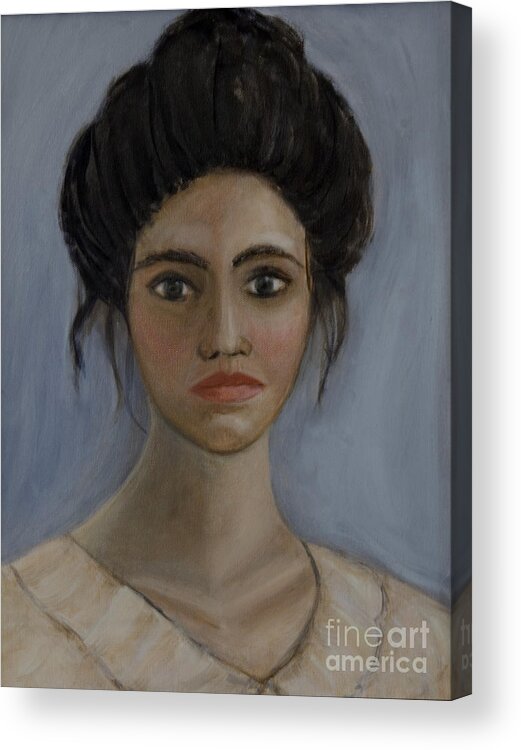 Portrait Acrylic Print featuring the painting Grace by Carol DENMARK