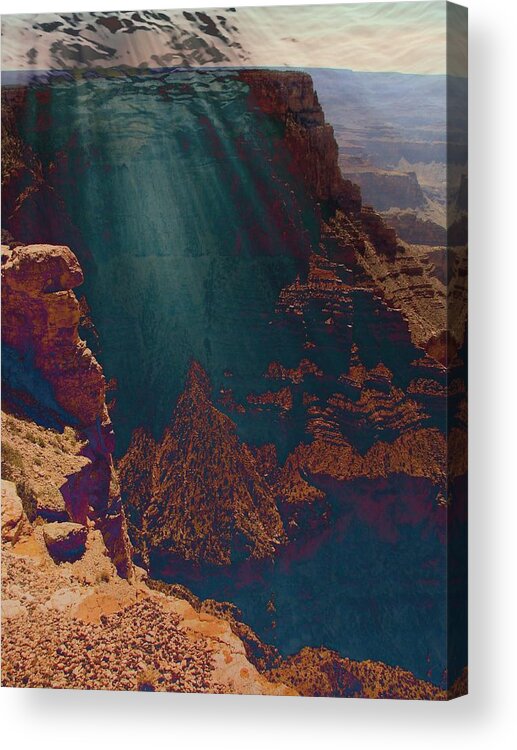Grand Canyon Acrylic Print featuring the photograph Grandistortion by Carol Oufnac Mahan