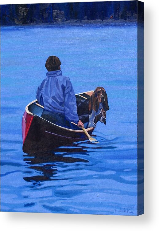 Canoe Acrylic Print featuring the painting Gray Hound Express by Phil Chadwick