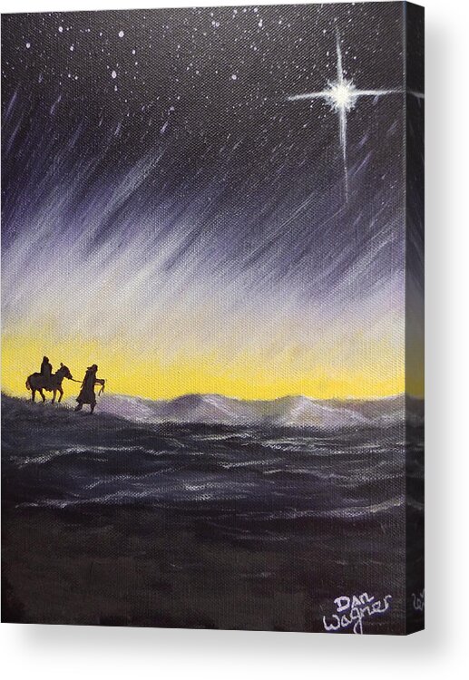 Christmas Acrylic Print featuring the painting Guided by Dan Wagner
