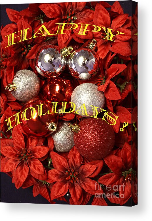 Red Acrylic Print featuring the photograph Happy holidays by Gary Brandes