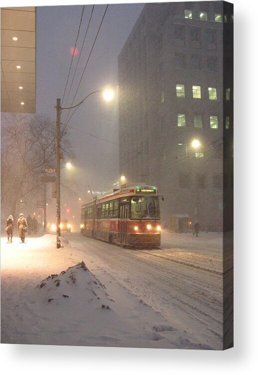 Snow Acrylic Print featuring the photograph Heading Home In The Snowstorm by Alfred Ng