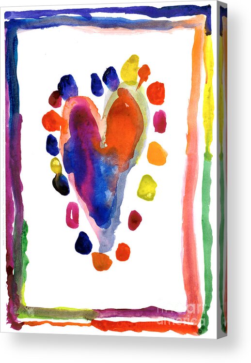 Heart Acrylic Print featuring the painting Heart by Kasey Hutcheson Age Seven