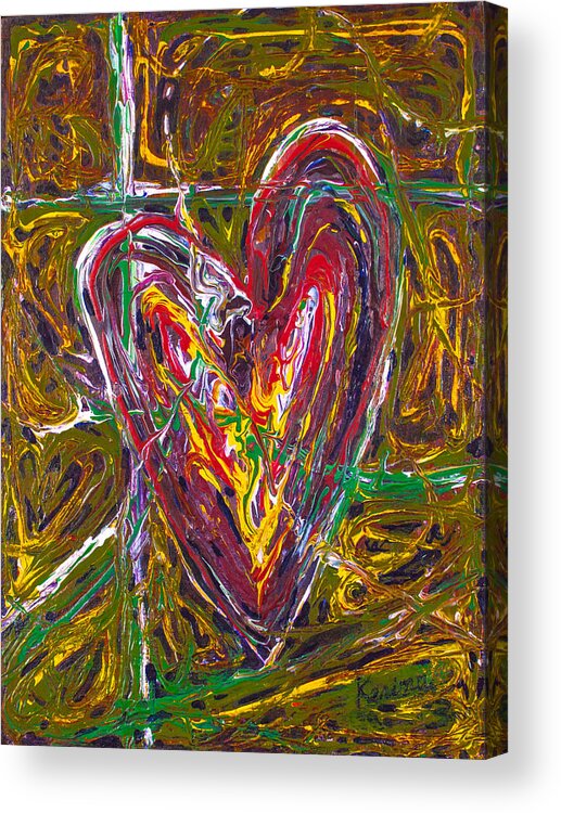 Abstract Acrylic Print featuring the painting Heartstrings by Kerima Swain