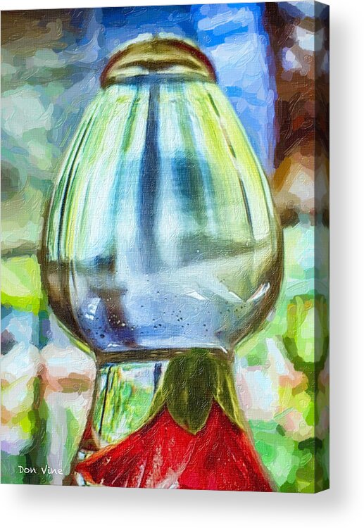 Flowers Acrylic Print featuring the photograph Hibiscus in Glass dp by Don Vine