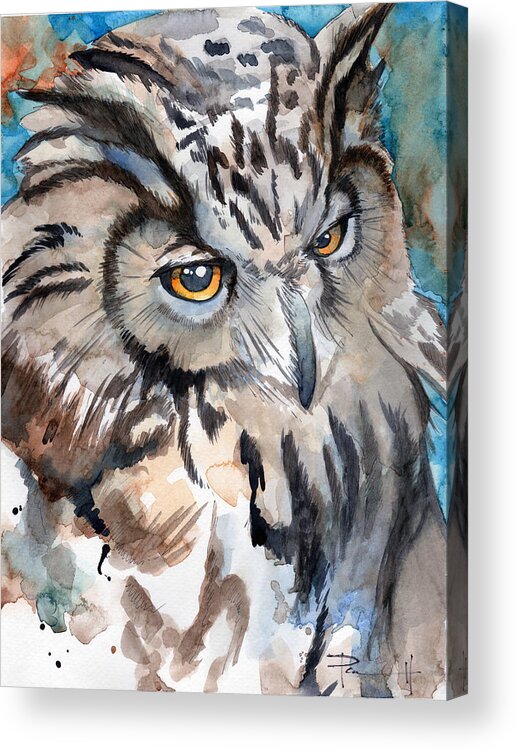 Owl Acrylic Print featuring the painting Hollis Mason by Sean Parnell