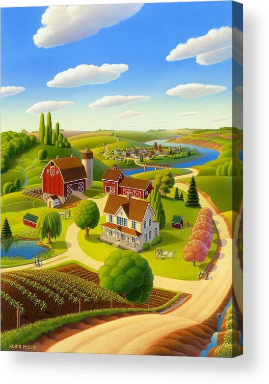 Farm Scene Acrylic Print featuring the painting Home to Harmony by Robin Moline