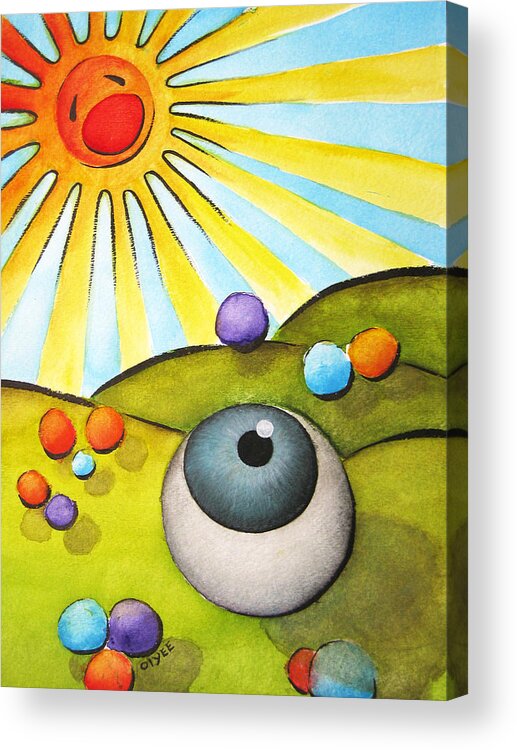 Eyeball Acrylic Print featuring the painting I Can See Clearly Now by Oiyee At Oystudio