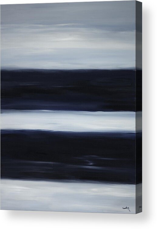 Abstract Acrylic Print featuring the painting Indigo Blur II by Tamara Nelson