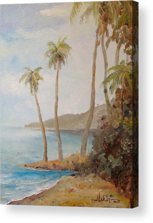 Island Acrylic Print featuring the painting Inside the Reef by Alan Lakin