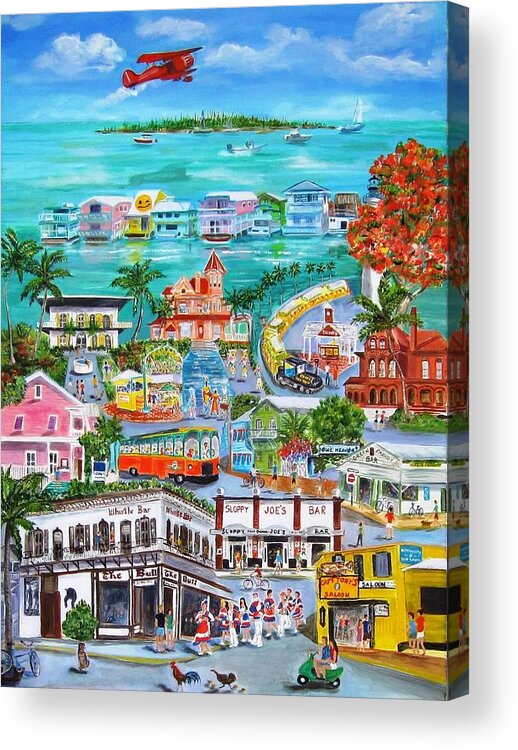 Key West Acrylic Print featuring the painting Island Daze by Linda Cabrera
