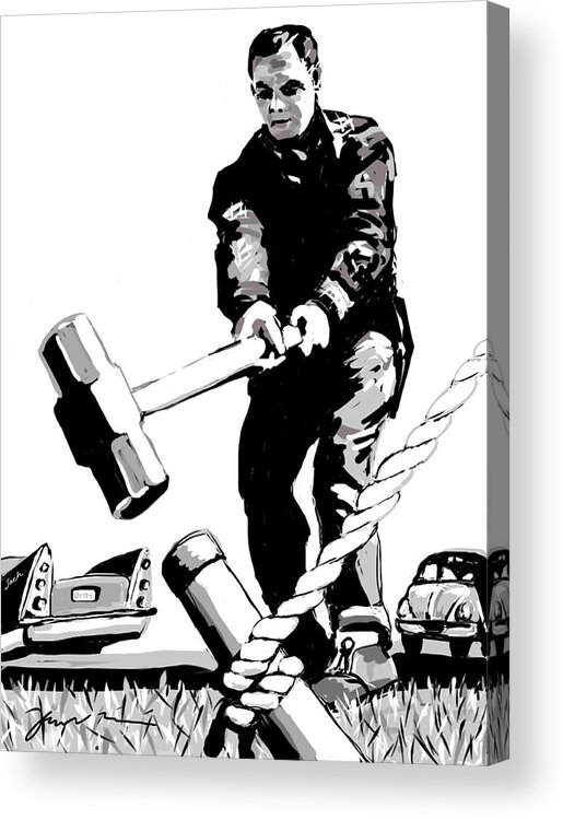 Man Acrylic Print featuring the painting Jack Hammer by Jean Pacheco Ravinski