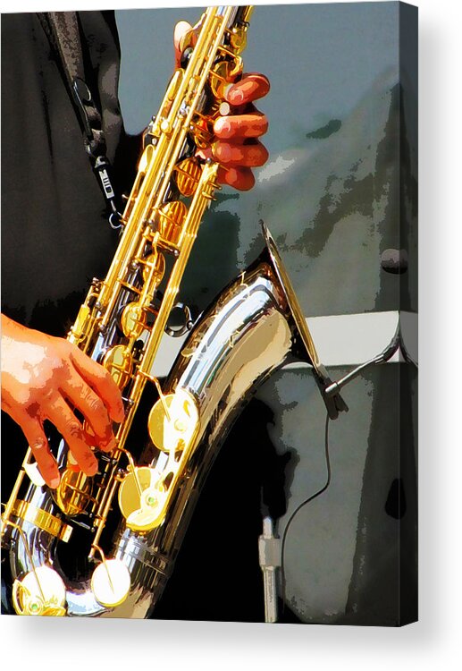 Sax Acrylic Print featuring the photograph Jazz Man by John Freidenberg