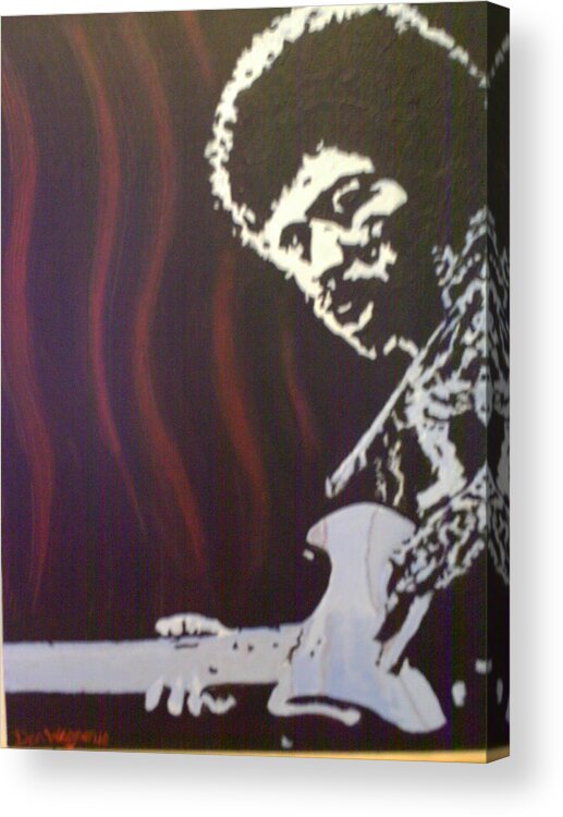 Jimmy Acrylic Print featuring the painting Jimmy has soul by Dan Wagner