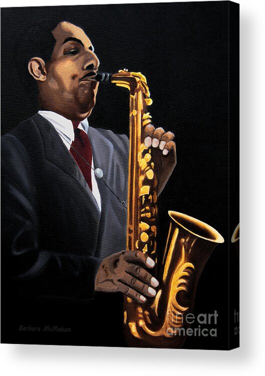 John Keith Hodges Acrylic Print featuring the painting Johnny and the Sax by Barbara McMahon