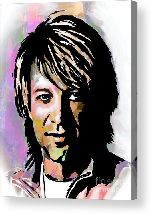 Art Acrylic Print featuring the digital art Jon Bon Jovi by Andrzej Szczerski