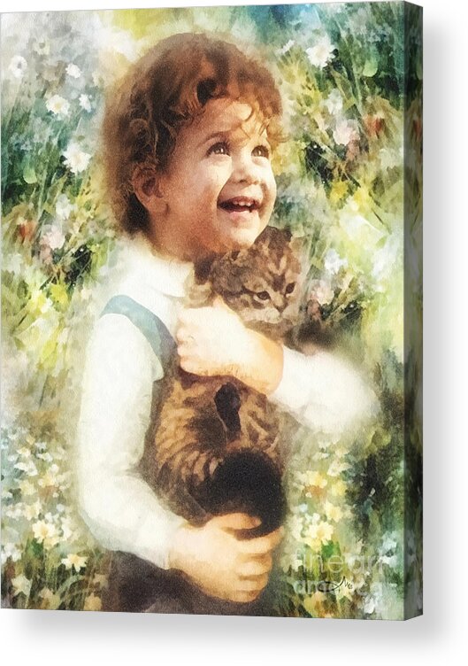 Joy Acrylic Print featuring the painting Joy by Mo T