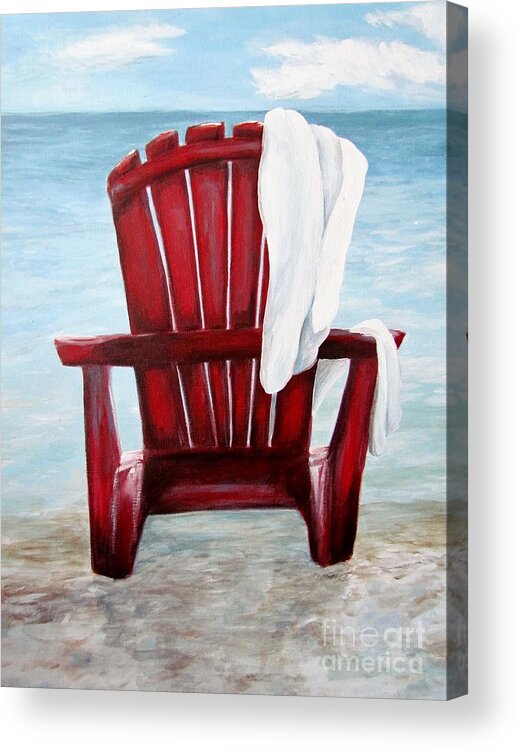 Beach Acrylic Print featuring the painting Just beachin' by Meagan Visser
