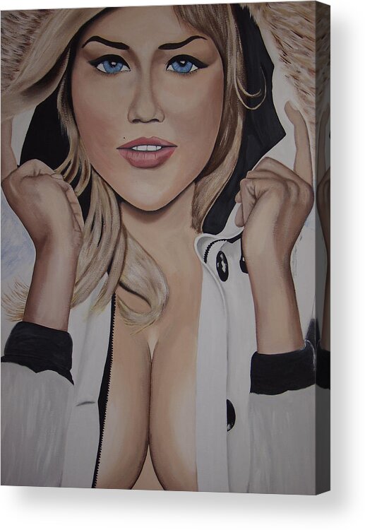 Model Acrylic Print featuring the painting Kate Upton by Dean Stephens