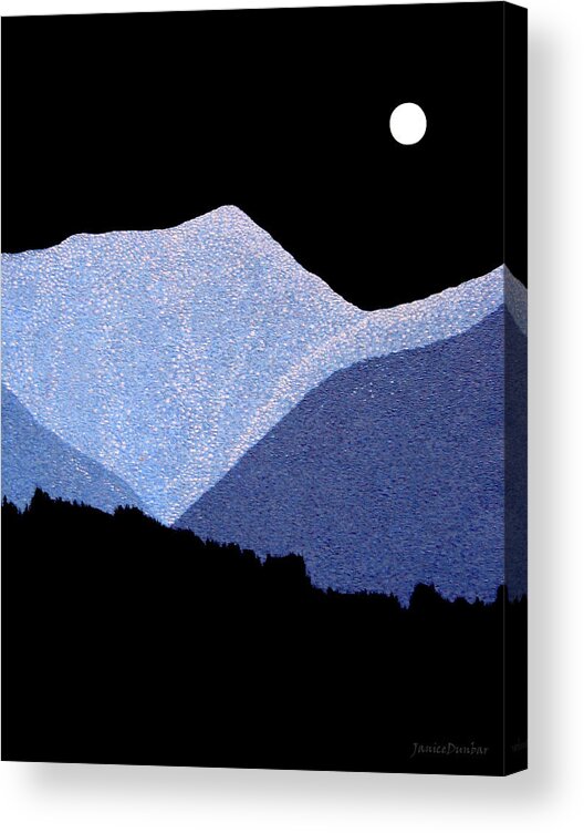 full Moon Acrylic Print featuring the painting Kootenay Mountains by Janice Dunbar