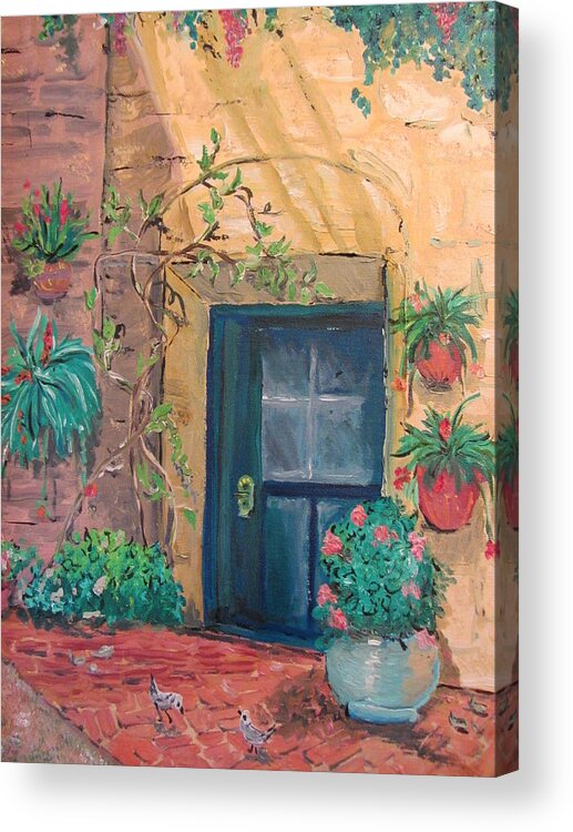 Doors Acrylic Print featuring the painting La Puerta Azul by Dody Rogers