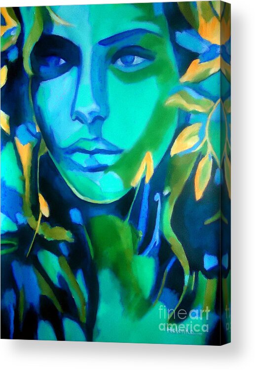 Contemporary Art Acrylic Print featuring the painting Lady blue by Helena Wierzbicki