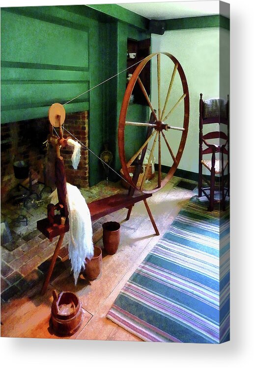 Spinning Wheel Acrylic Print featuring the photograph Large Spinning Wheel by Susan Savad