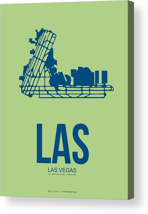 Las Vegas Acrylic Print featuring the digital art LAS Las Vegas Airport Poster 2 by Naxart Studio