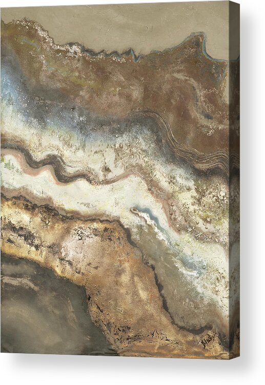 Lava Acrylic Print featuring the painting Lava Flow Panel I by Patricia Pinto