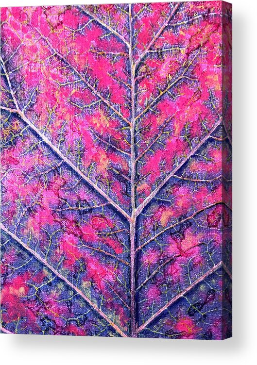 Fall Leaf Acrylic Print featuring the painting Leafs Last Breath by Cara Frafjord