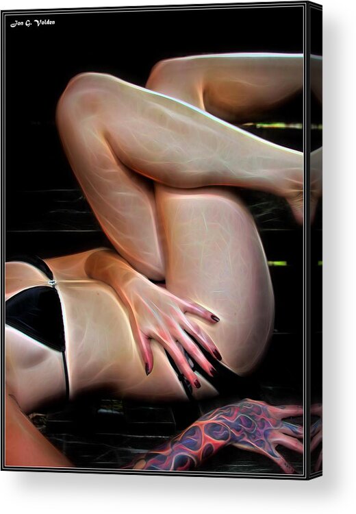 Fantasy Acrylic Print featuring the painting Legs by Jon Volden
