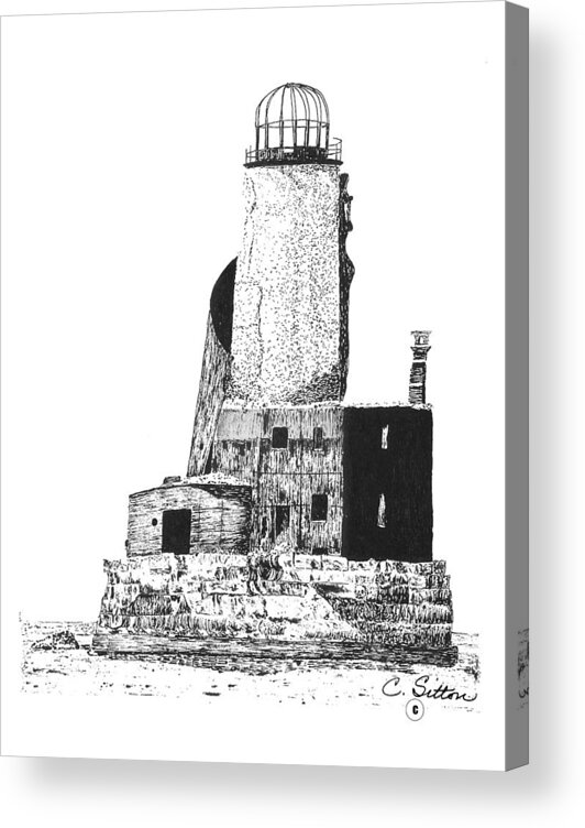 C Sitton Drawing Drawings Acrylic Print featuring the drawing Lighthouse by C Sitton