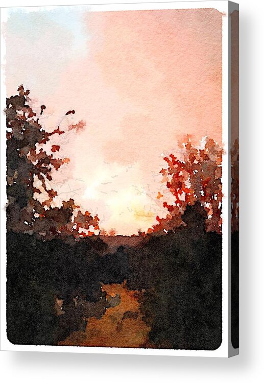 Lilley Mountain Acrylic Print featuring the digital art Lilley Mountain Sunset by Shannon Grissom