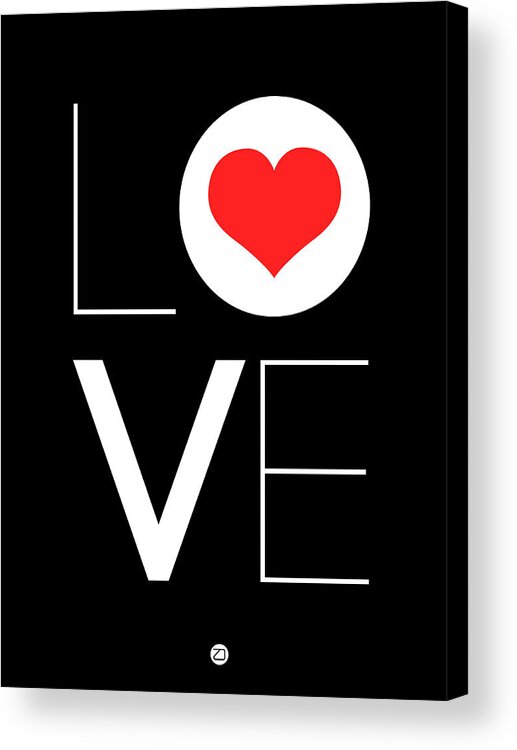 Red Heart Acrylic Print featuring the digital art Love Poster 7 by Naxart Studio