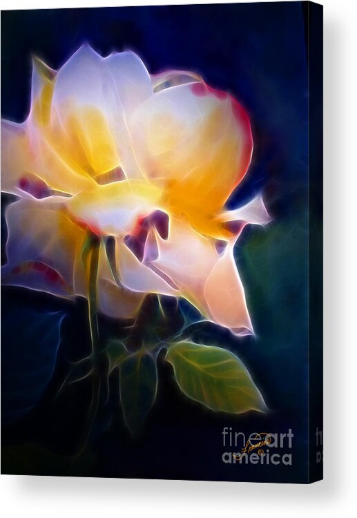 Floral Acrylic Print featuring the painting Loy's Rose by Francine Dufour Jones