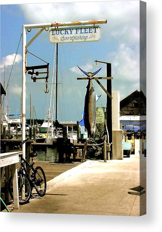 Key West Fishing Acrylic Print featuring the painting LUCKY FLEET Key West by Iconic Images Art Gallery David Pucciarelli