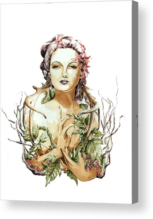 Nymph Acrylic Print featuring the painting Mags by Lavandulae L