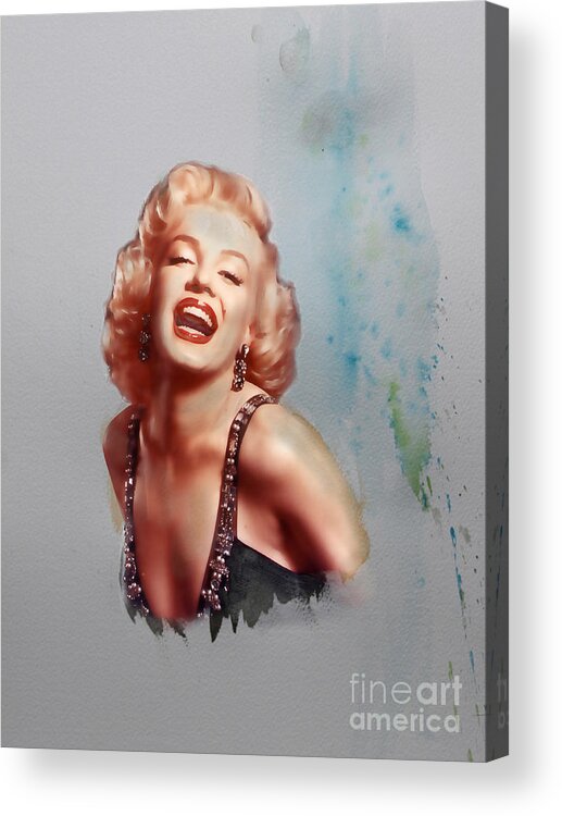  Acrylic Print featuring the mixed media Marilyn by Roger Lighterness