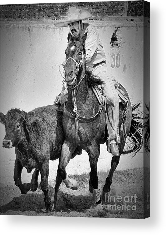 Cowboy Acrylic Print featuring the photograph Mexican Cowboy by Barry Weiss